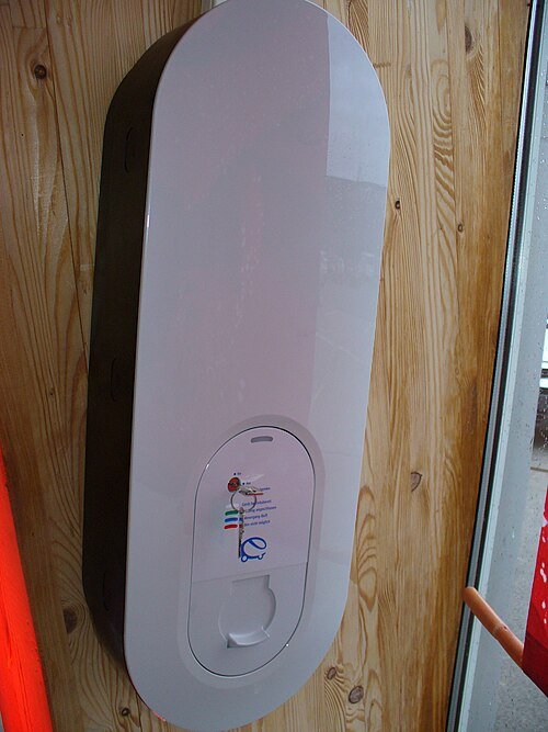 Residential EV wallbox charger — a compact wall-mounted unit for home charging